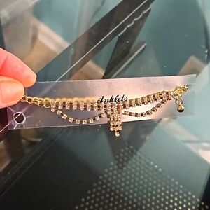 Gold Rhinestone Ankle Bracelet